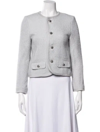 Pre-owned Celine Cashwool Tweed Pattern Jacket W/ Tags In Grey