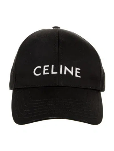 Pre-owned Celine Casquette Logo Baseball Hat In Black