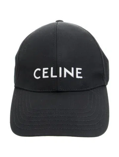 Pre-owned Celine Casquette Logo Baseball Hat W/tags In Black