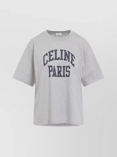 Celine Casual Short Sleeve T-shirt For Everyday Wear In Gray