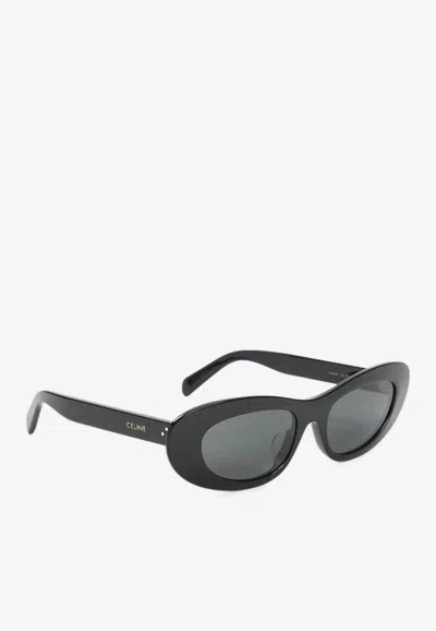 Celine Cat Eye Acetate Sunglasses In Black