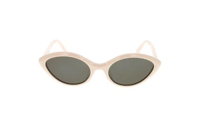Celine Cat-eye Frame Sunglasses In Ivory / Green