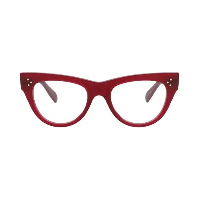 Pre-owned Celine Cat Eye Optical Glasses 'bordeaux/transparent' | Red | Women's Size Onesize