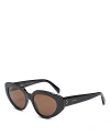 Celine Bold 3 Dots 53mm Cat Eye Sunglasses In Black