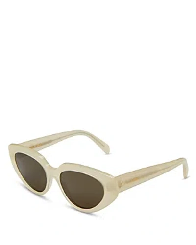 Celine Cat Eye Sunglasses, 53mm In Ivory/brown Solid