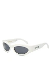 Celine Cat Eye Sunglasses, 56mm In Ivory/gray Solid