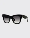 Celine Oversized Cat-eye Acetate Sunglasses In Black