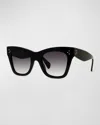 Celine Oversized Cat-eye Acetate Sunglasses In Black