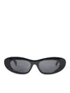 Celine Bold 3 Dot Rectangular Sunglasses In Black
