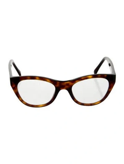 Pre-owned Celine Cat-eye Eyeglasses In Brown