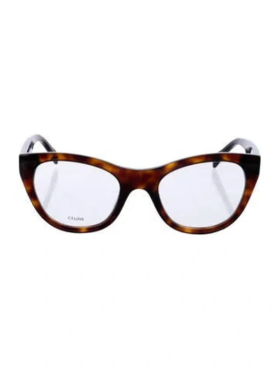 Pre-owned Celine Cat-eye Eyeglasses In Brown