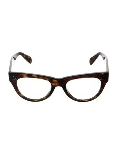 Pre-owned Celine Cat-eye Eyeglasses In Brown