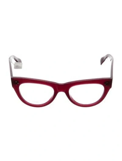 Pre-owned Celine Cat-eye Eyeglasses In Red