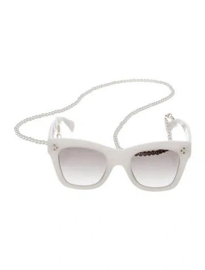 Pre-owned Celine Cat-eye Gradient Sunglasses In White
