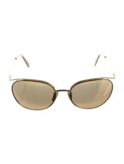 Pre-owned Celine Cat-eye Mirrored Sunglasses In Gold