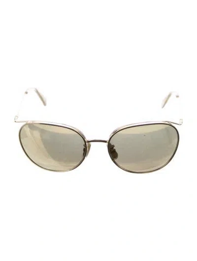 Pre-owned Celine Cat-eye Mirrored Sunglasses In Gold