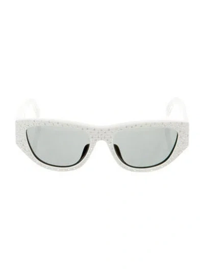 Pre-owned Celine Cat-eye Mirrored Sunglasses In White