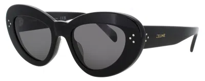 Celine Cat-eye Sunglasses In 01a - Shiny Black / Smoke