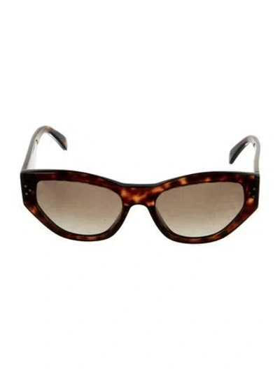Pre-owned Celine Cat-eye Tinted Sunglasses In Brown