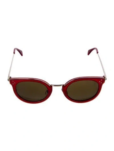 Pre-owned Celine Cat-eye Tinted Sunglasses In Red