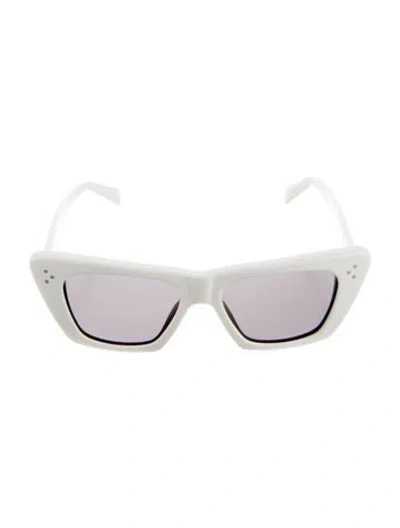 Pre-owned Celine Cat-eye Tinted Sunglasses In White