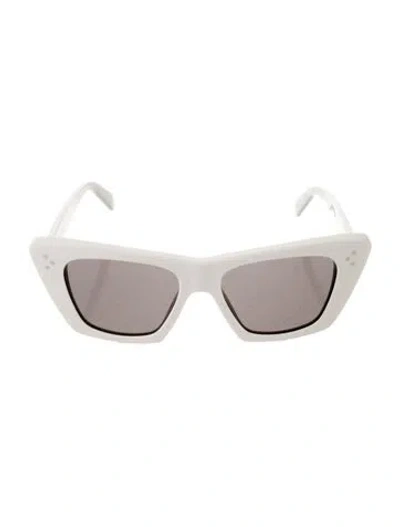Pre-owned Celine Cat-eye Tinted Sunglasses In White