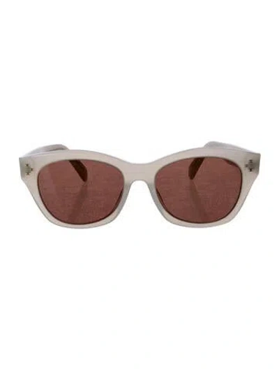 Pre-owned Celine Cat-eye Tinted Sunglasses In White