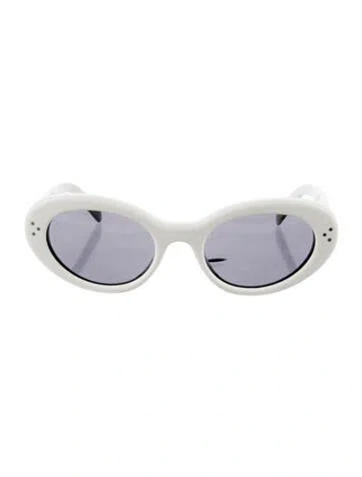Pre-owned Celine Cat-eye Tinted Sunglasses In White