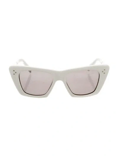 Pre-owned Celine Cat-eye Tinted Sunglasses In White