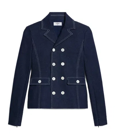 Celine Cavaliere Jacket In Stretch Denim In Blue