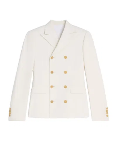 Celine Cavaliere Jacket In Stretch Wool Gabardine In White