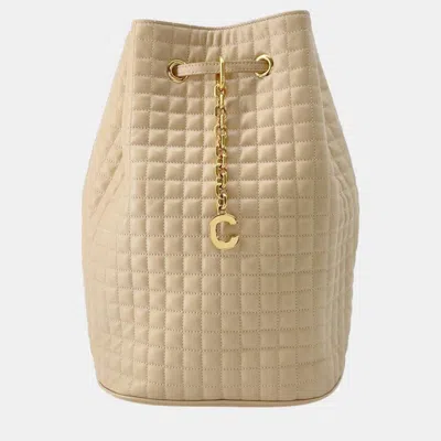 Pre-owned Celine Cbag Charm Backpack Beige Leather Size Small