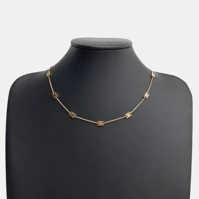 Pre-owned Celine Cc Mini Triumph Gold Necklace
