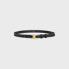 Celine Medium Triomphe Smooth Cattle Leather Belt In Black