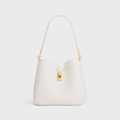 Celine Cel Shoulder Bag In White