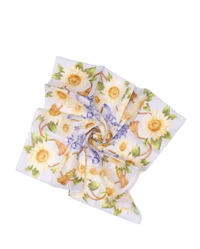 Pre-owned Celine Céline  50 Sunflower Cotton Scarf In Multicolour