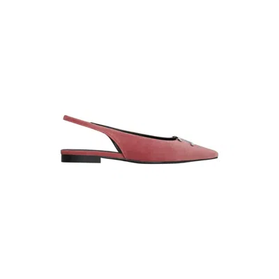 Celine Alma Triomphe Velvet Flat Pumps In 24rw