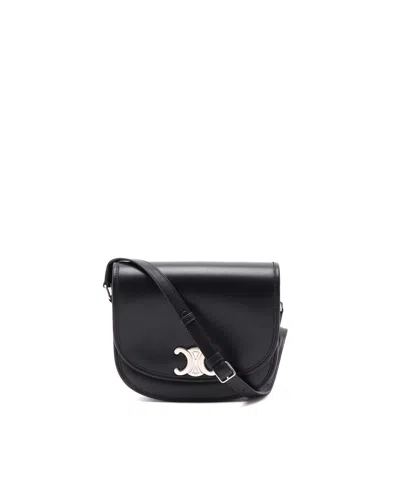 Celine Céline  Besace Triomphe Bag In Black