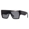 Celine Flat Top Square Sunglasses, 60mm In Shiny Black/smoke