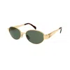 Celine Womens Gold Cl40235u Oval-frame Metal Sunglasses