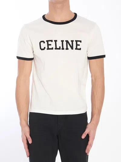 Celine Logo Short-sleeved T-shirt In White