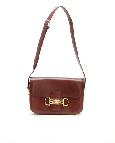 Celine Céline  Horsebit Bag In Burgundy