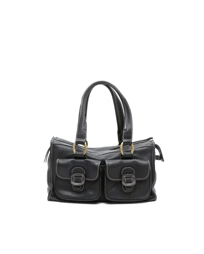 Celine Céline  Leather Bag In White