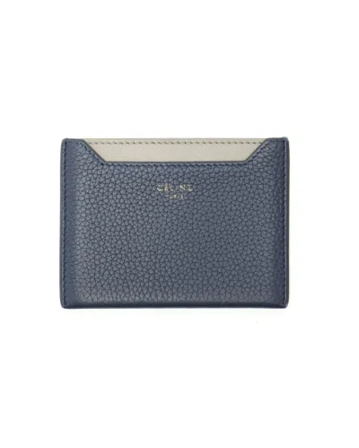 Pre-owned Celine Céline  Leather Card Holder In Navy