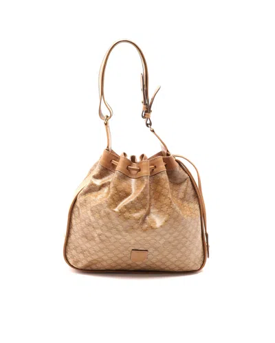 Celine Céline  Macadam Bucket Bag In Brown