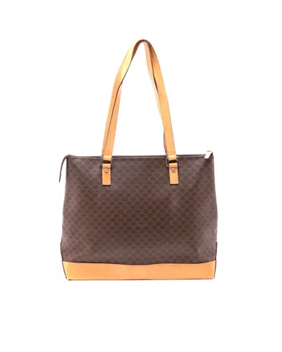 Celine Céline  Macadam Tote Bag In Brown
