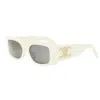 Celine Triomphe Acetate Rectangle Sunglasses In Neutral