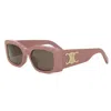 Celine Cl40282u Triomphe Xl 72e Rosa Sunglasses In Pink
