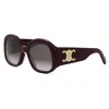 Celine Maxi Triomphe 54mm Round Sunglasses In Burgundy