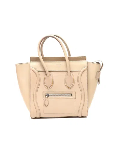 Celine Céline  Micro Luggage Tote Bag In Sand